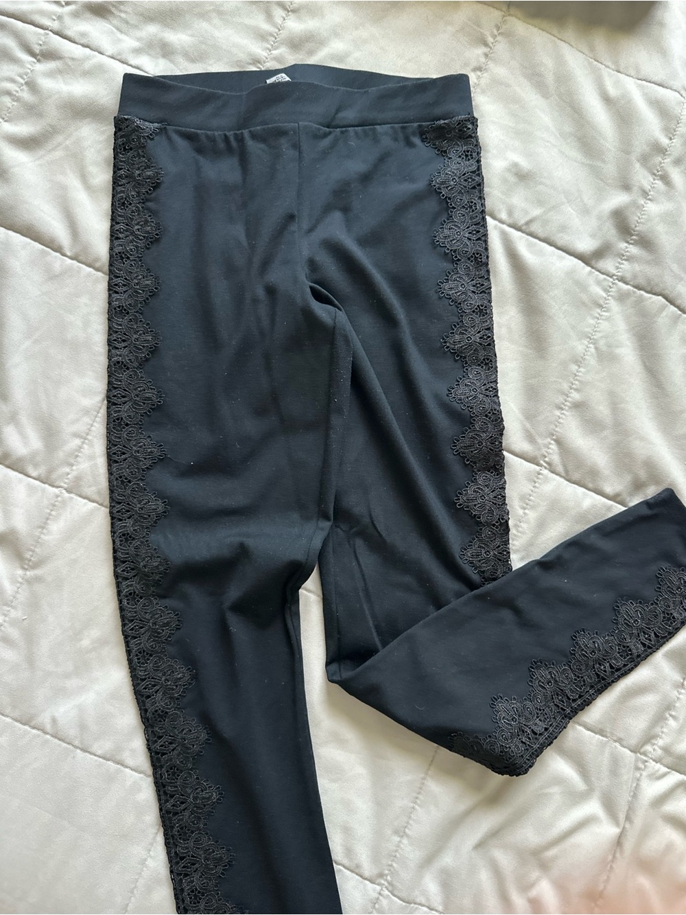 bebe Black Stretch Leggings with Branded Waistband